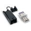 Socket with strain relief housing 2-pole light gray thumbnail 1
