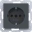 SCHUKO wall socket, push-in type, A.x/C.x, anthracite thumbnail 1