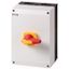 DMM-125/3N/I5/P-R Switch-disconnector, DMM, 125 A, 3P + N (solid), Emergency switching off function, With red rotary handle and yellow locking ring, in CI-K5 enclosure thumbnail 1