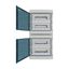 Surface Mounted Board, IP65, IK08, 4-rows 72 modules, with screw termi thumbnail 6