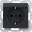 SCHUKO wall socket, text-type, Safety Plus, plug-in type, A.x/C.x black and white. thumbnail 1