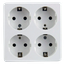 4-Way Power Socket 16A, 250V~Max: 3680W, IP20 Without Cable, White thumbnail 1