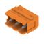 PCB plug-in connector, male header, Dovetails for fixing blocks, THT solder connection, 5.00 mm, Number of poles: 3, 90°, Solder pin length (l): 3.2 mm, tinned, orange, Box thumbnail 4