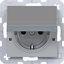 SCHUKO wall socket, fixed, Safety Plus, plug-in type, A.x/C.x titanium thumbnail 1