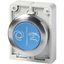 M30C-FD-B-X217 Pushbutton, RMQ-Titan, Flat, momentary, Blue, inscribed, Metal bezel thumbnail 2
