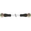 M12 male 0° / M12 female 0° A-cod. shielded PVC 12x0.14 BK 5m thumbnail 1