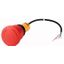 C22-PVT45P-K11-P62 Emergency stop/emergency switching off pushbutton, Palm-tree shape, 45 mm, Turn-to-release function, 1 NC, 1 N/O, Cable (black) with non-terminated en thumbnail 1