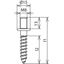 Wood screw with threaded head M8x13mm St/gal Zn L 73mm thumbnail 2