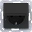 SCHUKO wall socket, fixed, Safety Plus, plug-in, A.x/C.x black matte thumbnail 1