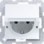 SCHUKO wall socket, fixed, Safety Plus, plug-in type, A.x/C.x white glossy thumbnail 1