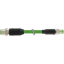 M12 male 0° D-cod. / M8 male 0° A-cod. shielded PUR 1x4xAWG26 gn 16.0m thumbnail 2