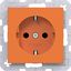 SCHUKO wall socket, Safety Plus, plug-in type, A.x/C.x, orange glass. thumbnail 1