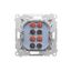 Double socket outlet with earthing and shutters - Czech pin system, 16A, cream white/electro white thumbnail 2
