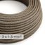 Large section electric cable 3x1,50 round - covered by Natural Brown Linen RN04 thumbnail 1