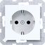 SCHUKO wall socket, Safety Plus, plug-in type, A.x/C.x, light white glossy. thumbnail 1