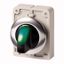 M30C-FWLK3-G Illuminated selector switch actuator, RMQ-Titan, With thumb-grip, momentary, 3 positions, green, Metal bezel thumbnail 1