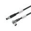 Sensor/actuator line, Connecting line, M8 / M8, Number of poles : 3, 0.3 m, pin, straight - socket, 90&deg;, Shielded: No, LED: Yes, Sheath material: PUR, Halogen: No thumbnail 2