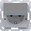 SCHUKO wall socket, locking device, plug-in, A.x/C.x, titanium thumbnail 1