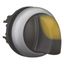M22-WRLK3-Y Illuminated selector switch actuator, RMQ-Titan, With thumb-grip, maintained, 3 positions, yellow, Bezel: titanium thumbnail 5