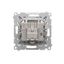 IP44 single socket outlet without frame seal - same color flap&cframe, module, 16A, quick connection, matt aluminum thumbnail 2
