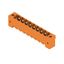 PCB plug-in connector, male header, Flange, THT solder connection, 5.08 mm, Number of poles: 9, 180°, Solder pin length (l): 3.2 mm, tinned, orange, Box thumbnail 4