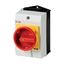 T0-2-15169/I1/SVB Main switch, T0, 20 A, surface mounting, 2 contact unit(s), 3 pole, 1 N/O, Emergency switching off function, With red rotary handle and yellow locking thumbnail 5