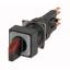 Q18LWK3-RT/WB Illuminated selector switch actuator, momentary, 45° 45°, 18 — 18 mm, 3 positions, With thumb-grip, red, with VS anti-rotation tab, with filament bulb thumbnail 1