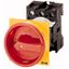 P1-25/V/SVB/N Main switch, P1, 25 A, rear mounting, 3 pole + N, Emergency switching off function, With red rotary handle and yellow locking ring, Lockable in the 0 thumbnail 1