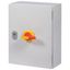DMM-160/4/SE4/P-R Switch-disconnector, DMM, 160 A, 4 pole, Emergency switching off function, With red rotary handle and yellow locking ring, in steel enclosure thumbnail 4