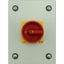 Main switch, P1, 40 A, surface mounting, 3 pole, 1 N/O, 1 N/C, Emergency switching off function, With red rotary handle and yellow locking ring, Locka thumbnail 1