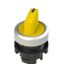 Short handle selector, 2 positions yellow with marking thumbnail 1