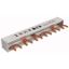 EVGK busbar fork, 3-phase, L1 - L2 - L3, shortenable version with end caps included, 6 module units, 10 mm² thumbnail 3