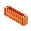 PCB plug-in connector, male header, Flange, THT solder connection, 3.50 mm, Number of poles: 13, 180°, Solder pin length (l): 3.2 mm, tinned, orange, Box thumbnail 1