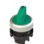 Illuminated short handle selector, 2 positions green with marking thumbnail 1