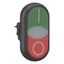 M22S-DDLF-GR-X1/X0 Double actuator pushbutton, RMQ-Titan, Actuators and indicator lights flush, momentary, White lens, green, red, inscribed, Bezel: black thumbnail 12