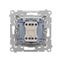 Double switch with LED indicator light, (module), Simon 24, IP20/IP44, 10AX, black matt thumbnail 2