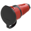 Red rubber socket 16A 230V IP54 thumbnail 2