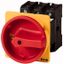 P3-100/V/SVB/N Main switch, P3, 100 A, rear mounting, 3 pole + N, Emergency switching off function, With red rotary handle and yellow locking ring, Lockable in the 0 thumbnail 1