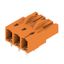 PCB plug-in connector, female header, closed side, THT solder connection, 5.08 mm, Number of poles: 3, 90°, Solder pin length (l): 3.2 mm, tinned, orange, Box thumbnail 3