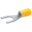 Insulated forked cable lug, 4.0-6.0 mm², AWG 12 to 10, 10.5 mm, M10, yellow, 650C10 thumbnail 2