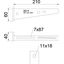 AW 15 21 FT Wall and support bracket with welded head plate B210mm thumbnail 2