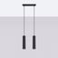 HANGING LAMP WITH TWO HANGERS AND BLACK GROOVED LAMPSHADES, CARBON SERIES thumbnail 9