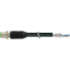M12 male 0° A-cod. with cable shielded PUR 4x0.34 shielded bk 40m thumbnail 1