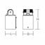 Pole mounting L 91 B 87 H 168 d 76 colour: silver thumbnail 4