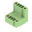 PCB plug-in connector, male header, Flange, THT solder connection, 3.81 mm, Number of poles: 6, 180°, Solder pin length (l): 3.2 mm, tinned, Pale green, Box thumbnail 4