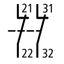 Auxiliary contact for contacter size 0-1, 2 NC thumbnail 2