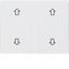 Rocker 2gang imprinted arrows symbol, arsys, p. white glossy thumbnail 1