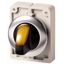M30I-FWRLK3-Y Illuminated selector switch actuator, RMQ-Titan, with thumb-grip, maintained, 3 positions, yellow, Front ring stainless steel thumbnail 1