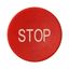 Button plate flat with inscription, red with white " STOP " thumbnail 1
