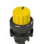 Illuminated knob selector, 2 positions yellow with marking thumbnail 1